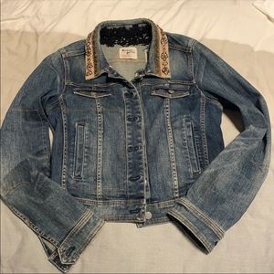 Anthropologie Holding Horses denim beaded jacket S